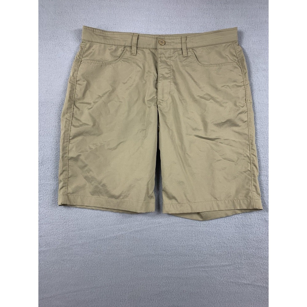Under Armour Shorts Men 36 Tan Loose Heatgear Outdoor Camping Golf Athleisure